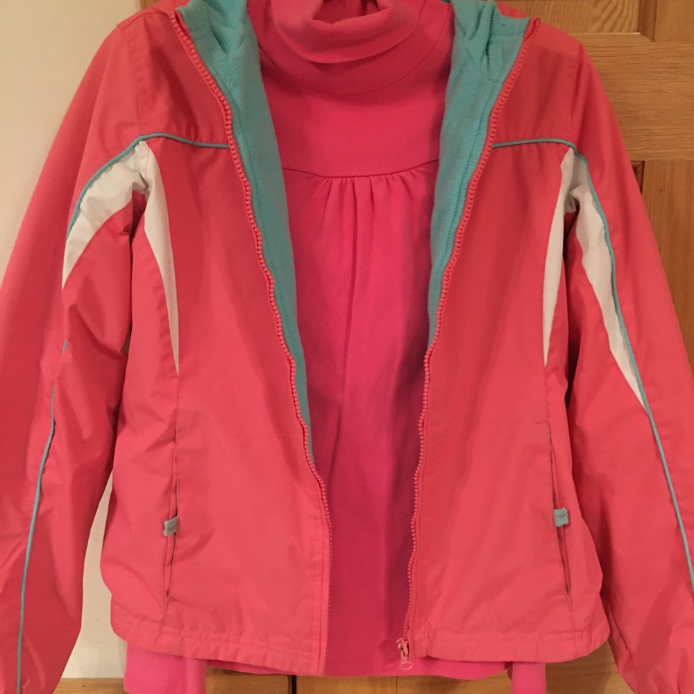 London Fog coat jacket for a girl L14/16 + Circo pink turtleneck 100% cotton